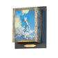 Meyda Lighting Maxfield Parrish 8" Textured Black & Antique Brass Ecstacy Wall Sconce With Multi-Colored Shade Glass