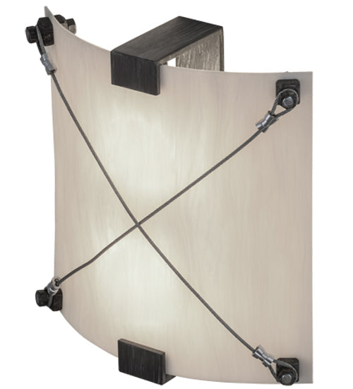 Meyda Lighting Maxton 12" 2-Light Antique Iron Gate Wall Sconce With Whitesone Idalight Shade Glass