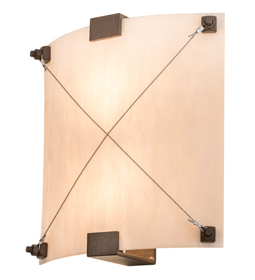 Meyda Lighting Maxton 12" 2-Light Cajun Spice Wall Sconce With Whitestone Idalight Shade Glass