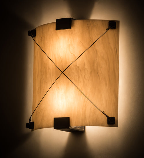 Meyda Lighting Maxton 12" 2-Light Coffee Bean ADA Wall Sconce With Beige Fleshtone Idalight Shade Glass