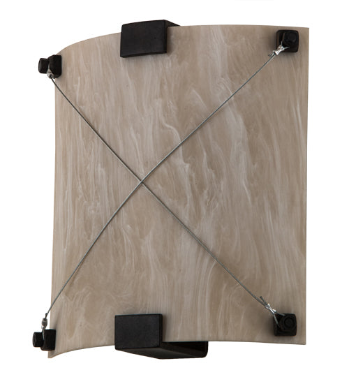 Meyda Lighting Maxton 12" 2-Light Coffee Bean ADA Wall Sconce With Beige Fleshtone Idalight Shade Glass