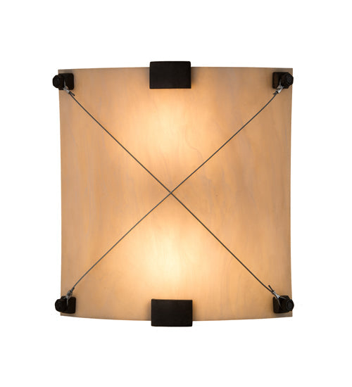 Meyda Lighting Maxton 12" 2-Light Coffee Bean ADA Wall Sconce With Beige Fleshtone Idalight Shade Glass