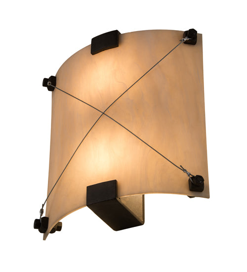 Meyda Lighting Maxton 12" 2-Light Coffee Bean ADA Wall Sconce With Beige Fleshtone Idalight Shade Glass