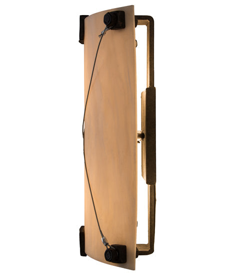 Meyda Lighting Maxton 12" 2-Light Coffee Bean ADA Wall Sconce With Beige Fleshtone Idalight Shade Glass