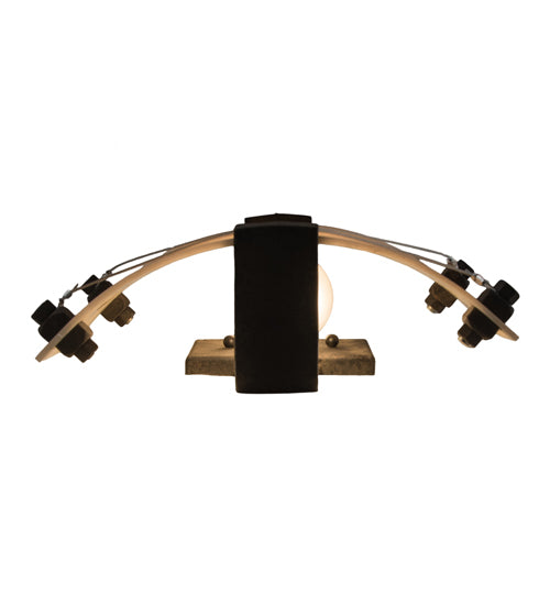 Meyda Lighting Maxton 12" 2-Light Coffee Bean ADA Wall Sconce With Beige Fleshtone Idalight Shade Glass