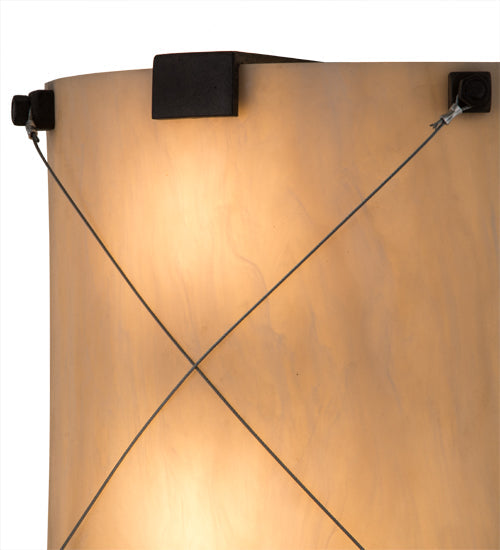 Meyda Lighting Maxton 12" 2-Light Coffee Bean ADA Wall Sconce With Beige Fleshtone Idalight Shade Glass