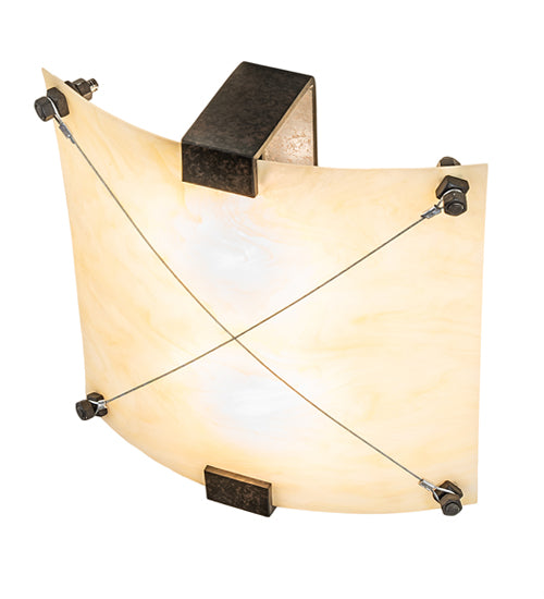 Meyda Lighting Maxton 12" 2-Light Coffee Bean Wall Sconce With Beige Bottacino Acrylic Shade