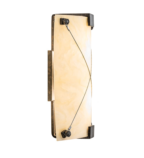 Meyda Lighting Maxton 12" 2-Light Coffee Bean Wall Sconce With Beige Bottacino Acrylic Shade