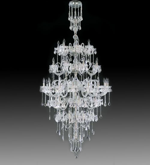 Meyda Lighting Maya 43" 51-Light Chrome Chandelier With Crystal Shade Glass