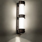 Meyda Lighting McLean 10" 2-Light Dark Bronze Wall Sconce With Clear Frosted Glass & Statuario Idalight Shade