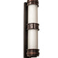 Meyda Lighting McLean 10" 2-Light Dark Bronze Wall Sconce With Clear Frosted Glass & Statuario Idalight Shade