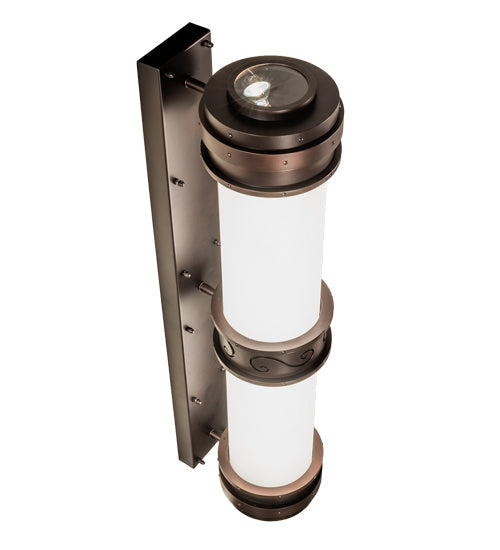 Meyda Lighting McLean 10" 2-Light Dark Bronze Wall Sconce With Clear Frosted Glass & Statuario Idalight Shade