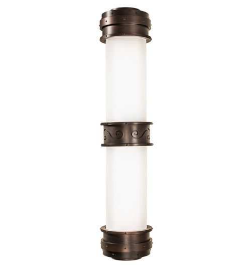 Meyda Lighting McLean 10" 2-Light Dark Bronze Wall Sconce With Clear Frosted Glass & Statuario Idalight Shade