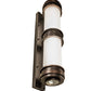 Meyda Lighting McLean 10" 2-Light Dark Bronze Wall Sconce With Clear Frosted Glass & Statuario Idalight Shade