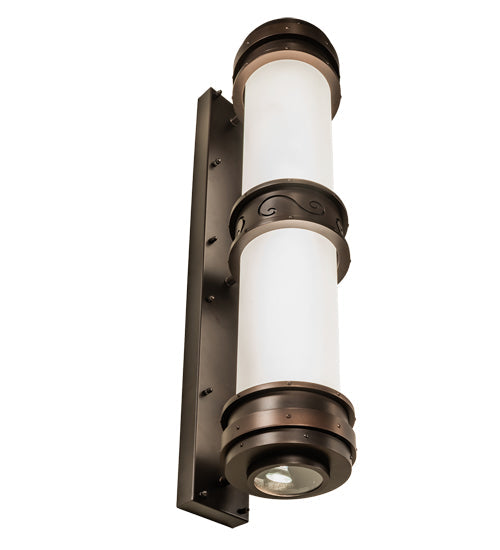 Meyda Lighting McLean 10" 2-Light Dark Bronze Wall Sconce With Clear Frosted Glass & Statuario Idalight Shade