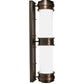 Meyda Lighting McLean 10" 2-Light Dark Bronze Wall Sconce With Clear Frosted Glass & Statuario Idalight Shade