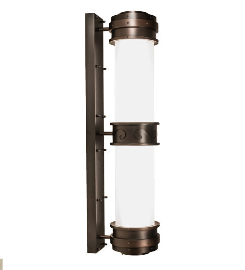 Meyda Lighting McLean 10" 2-Light Dark Bronze Wall Sconce With Clear Frosted Glass & Statuario Idalight Shade