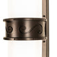 Meyda Lighting McLean 10" 2-Light Dark Bronze Wall Sconce With Clear Frosted Glass & Statuario Idalight Shade