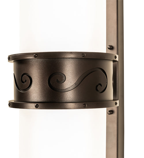 Meyda Lighting McLean 10" 2-Light Dark Bronze Wall Sconce With Clear Frosted Glass & Statuario Idalight Shade