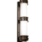 Meyda Lighting McLean 10" 2-Light Dark Bronze Wall Sconce With Clear Frosted Glass & Statuario Idalight Shade