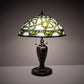 Meyda Lighting Mediterranean 23" 2-Light Mahogany Bronze Table Lamp With Green & Blue Shade Glass