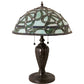 Meyda Lighting Mediterranean 23" 2-Light Mahogany Bronze Table Lamp With Green & Blue Shade Glass