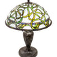 Meyda Lighting Mediterranean 23" 2-Light Mahogany Bronze Table Lamp With Green & Blue Shade Glass