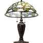 Meyda Lighting Mediterranean 23" 2-Light Mahogany Bronze Table Lamp With Green & Blue Shade Glass