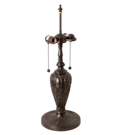 Meyda Lighting Mediterranean 23" 2-Light Mahogany Bronze Table Lamp With Green & Blue Shade Glass