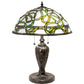 Meyda Lighting Mediterranean 23" 2-Light Mahogany Bronze Table Lamp With Green & Blue Shade Glass