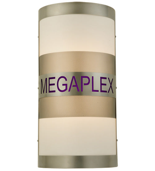 Meyda Lighting Megaplex 12" 2-Light Nickel Wall Sconce With White Statuario Idalight Shade Glass