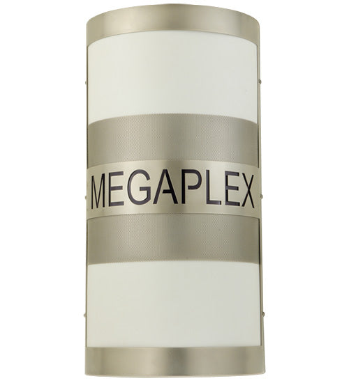 Meyda Lighting Megaplex 12" 2-Light Nickel Wall Sconce With White Statuario Idalight Shade Glass