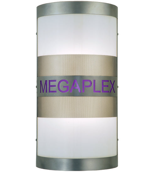 Meyda Lighting Megaplex 12" 2-Light Nickel Wall Sconce With White Statuario Idalight Shade Glass