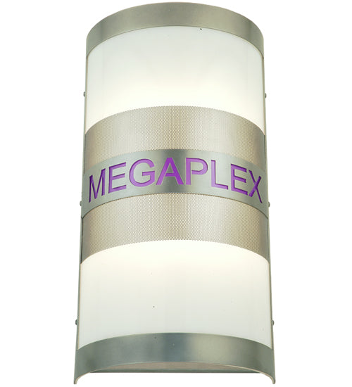 Meyda Lighting Megaplex 12" 2-Light Nickel Wall Sconce With White Statuario Idalight Shade Glass