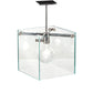 Meyda Lighting Melazzo 17" Polished Stainless Steel Pendant Light With Clear Plate Shade Glass