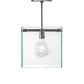 Meyda Lighting Melazzo 17" Polished Stainless Steel Pendant Light With Clear Plate Shade Glass