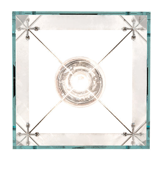 Meyda Lighting Melazzo 17" Polished Stainless Steel Pendant Light With Clear Plate Shade Glass