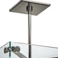 Meyda Lighting Melazzo 17" Polished Stainless Steel Pendant Light With Clear Plate Shade Glass