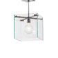 Meyda Lighting Melazzo 17" Polished Stainless Steel Pendant Light With Clear Plate Shade Glass