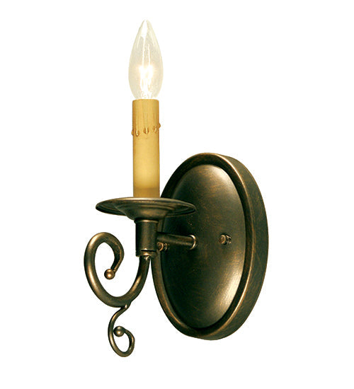 Meyda Lighting Melodie 5" Dark Smoke Wall Sconce With Amber Faux Candlelight