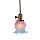 Meyda Lighting Melon Flower 5" Burnished Copper Mini Pendant Light With Pink & Blue Shade Glass
