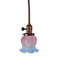 Meyda Lighting Melon Flower 5" Burnished Copper Mini Pendant Light With Pink & Blue Shade Glass