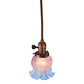 Meyda Lighting Melon Flower 5" Burnished Copper Mini Pendant Light With Pink & Blue Shade Glass