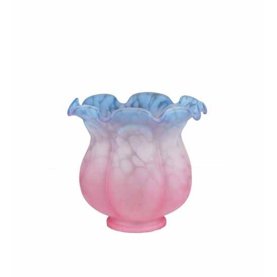 Meyda Lighting Melon Flower 5" Pink & Blue Shade Glass