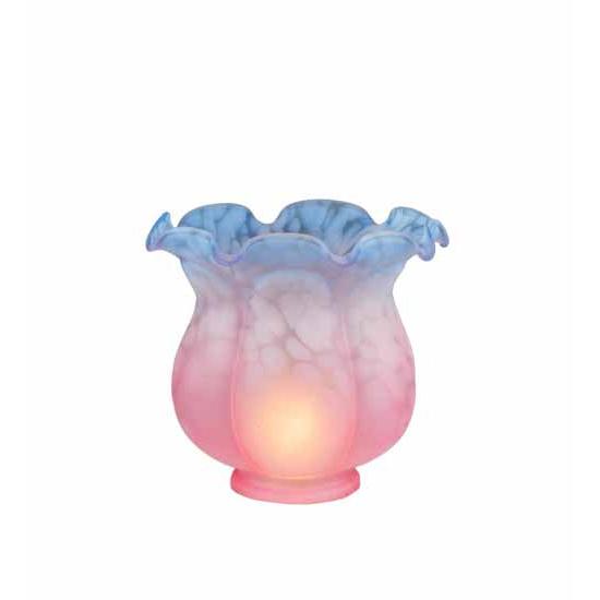 Meyda Lighting Melon Flower 5" Pink & Blue Shade Glass