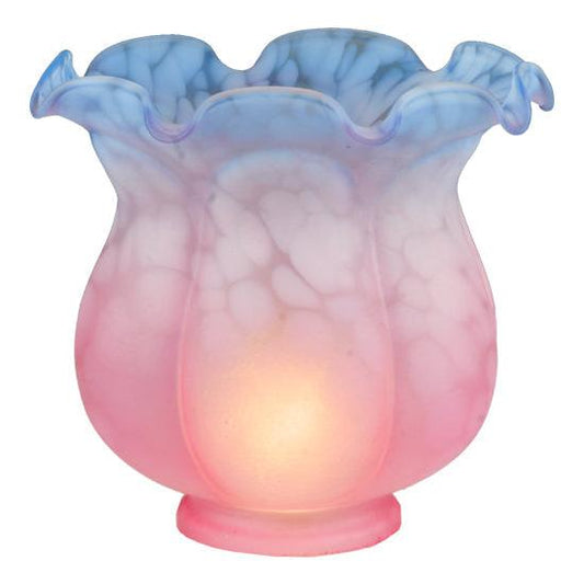 Meyda Lighting Melon Flower 5" Pink & Blue Shade Glass