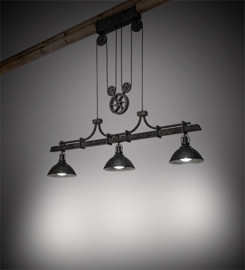 Meyda Lighting Melrose Barlett 67" 3-Light Smoke & Anthracite Island Pendant Light