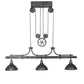 Meyda Lighting Melrose Barlett 67" 3-Light Smoke & Anthracite Island Pendant Light
