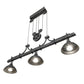 Meyda Lighting Melrose Barlett 67" 3-Light Smoke & Anthracite Island Pendant Light