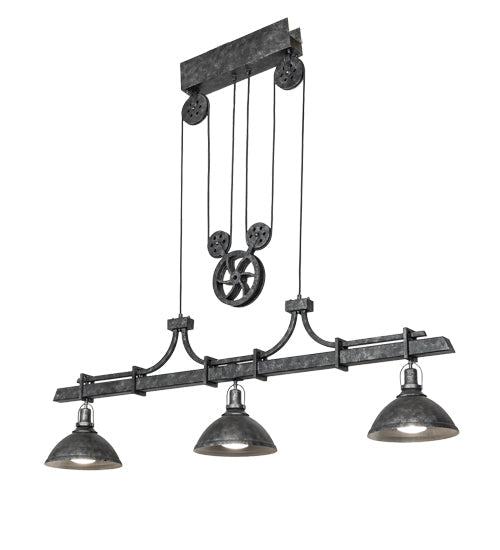 Meyda Lighting Melrose Barlett 67" 3-Light Smoke & Anthracite Island Pendant Light